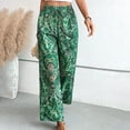 thumbnail image 7 of Lovskoo Wide Leg Pants Woman Printed Summer 2024 Trendy Elastic Waist Loose Pants Green S, 7 of 7