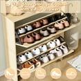 thumbnail image 6 of VEANERWOOD 64" H Tall Shoe Cabinet with 2 Doors, Rattan Shoe Storage Cabinet with Metal Hanging Hooks for Foyer, Entryway, Hallway, 6 of 8