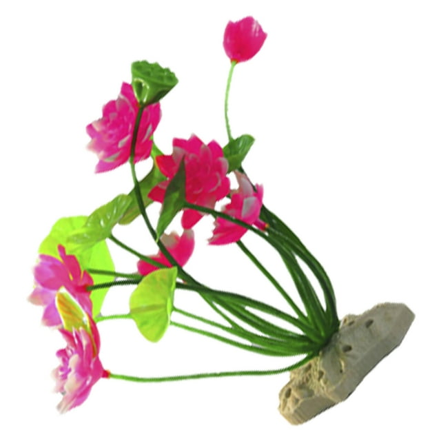 unbranded Lotus Falso De Silicona Para Acuario Color Rosa Adorno Decorativo Para De Peces