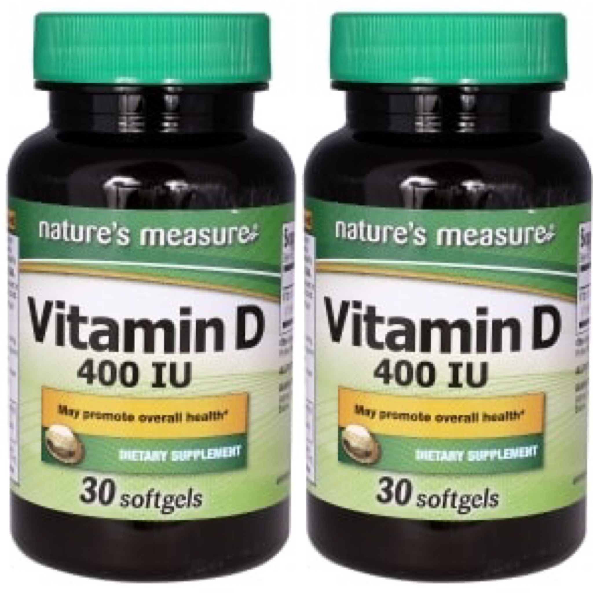 2 People's Choice Vitamin D Softgels,400 IU, 30ct. Bottles Each