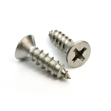 8 X 5/8'' Stainless Flat Head Phillips Wood Screw, (100 pc), 18-8 (304) Stainless Steel