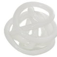thumbnail image 4 of 5", 4", 4"W White Glass Handmade Iridescent Knotted Ball Abstract Sculpture, by DecMode (3 Count), 4 of 10