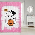 thumbnail image 2 of Manfei Cute Ghost Pattern Shower Curtain 72Wx78L,Happy Halloween Themed Bath Curtain, 2 of 5