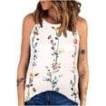 thumbnail image 1 of Verano mujer moda cuello redondo sin mangas estampado Casual Tee Tops Wmkox8yi bvn3577, 1 of 5