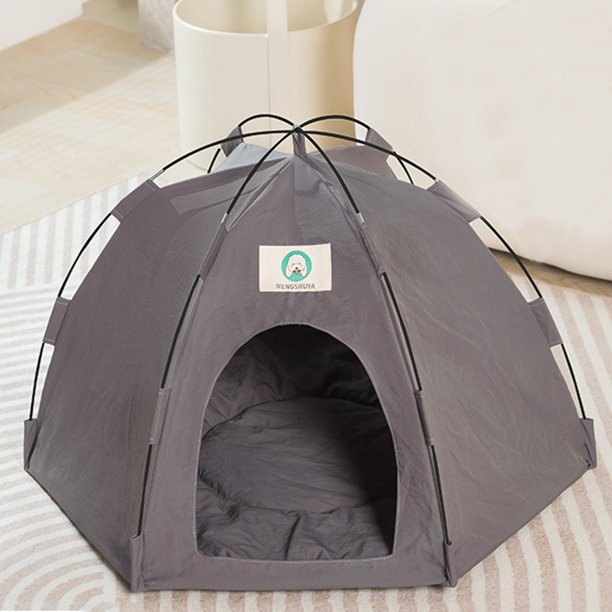 Tienda De Campaña Para Gatos Tienda de campaña para gatos, perrera transpirable para perros y gatos, casa para perros, suministros para mascotas (M) gris oscuro gris