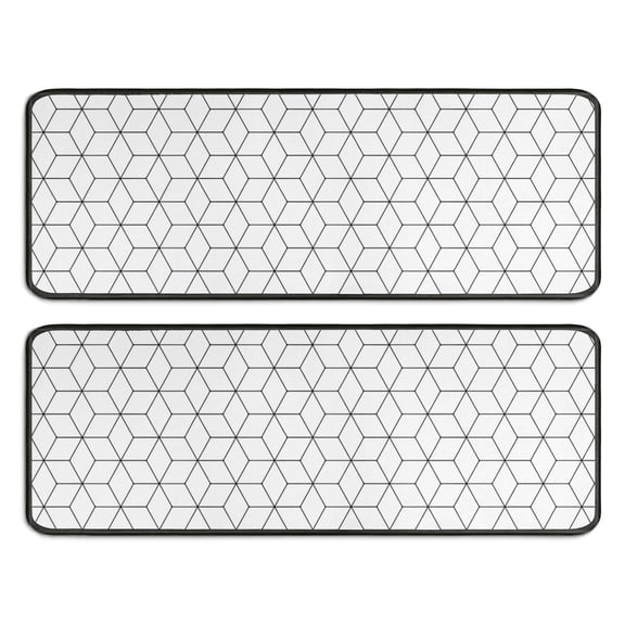 Kitchen Rugs Sets Of 2,Black White Checkerboard Checkered Pattern Anti Fatigue Kitchen Mat Rugs Non Slip Washable,Decorative Kitchen Floor Mats for Kitchen,Sink,Laundry,17"x47" 17"x47"