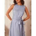thumbnail image 2 of Baby Blue Sleeveless Tie Waist A-Line Maxi Dress For Women Elegant Vacation Dress, 2 of 7