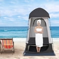 thumbnail image 3 of Shower Tent for Camping Outdoor Privacy Tent 63 * 63 * 94.5" Spacious Camping Changing Tent Dressing Room Portable Toilet Tent Camping Privacy Shelter Instant Outdoor Rain Shelter (Coffee Brown), 3 of 18