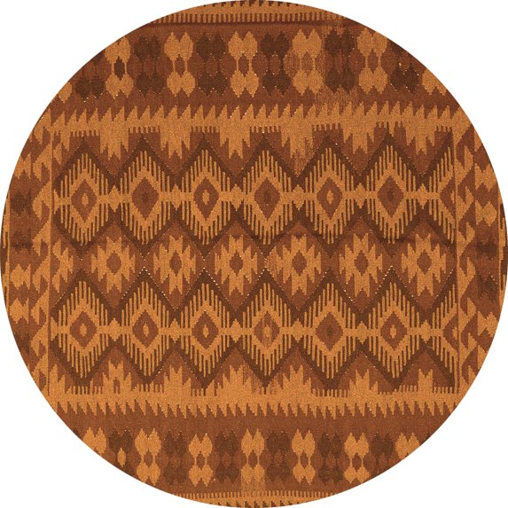 Ahgly Company Indoor Round Southwestern Orange Country Area Rugs, 8' Round