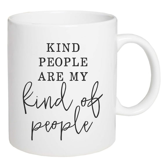 Kind People Are My Kind Classic White 15 ounce Porcelain Ceramic Coffee Mug
