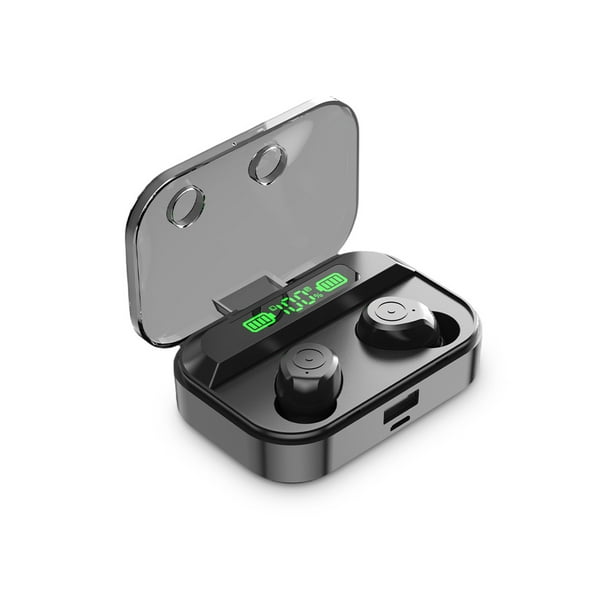 Methold Auriculares intrauditivos Auriculares recargables LED compatibles con Bluetooth inalámbricos verdaderos Cables de audio/vídeo