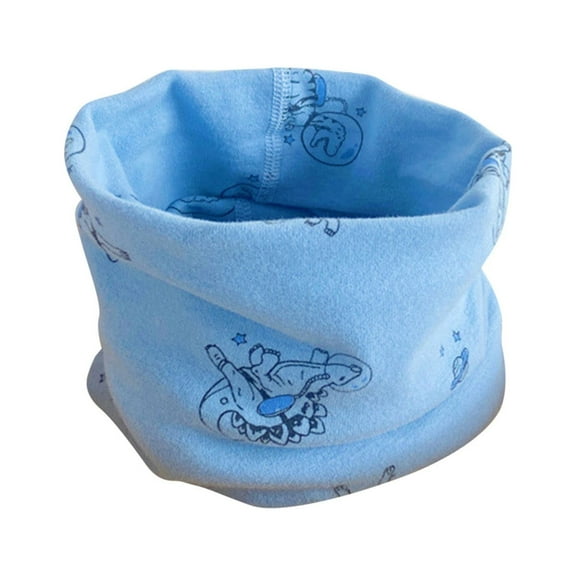 AWZXDE Kids Scarf Boys Girls Cartoon Cute Prints Neck Warm Bib Set For Autumn Winter Windproof And Cozy Blue