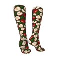 thumbnail image 3 of Honeii Red Fruit Print Calf Socks Sports Socks Seamless Toe, Trouser Socks,Knee High Long Socks for Women and Men-One Size, 3 of 8