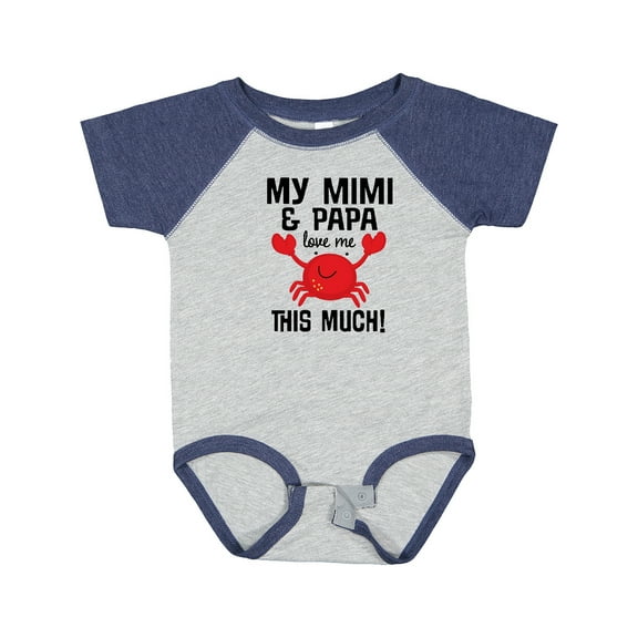 Inktastic Mimi and Papa Love Me Crab Boys or Girls Baby Bodysuit