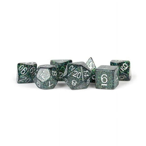 Metallic Dice Games LIC747 Polyhedral Astro Mica Dice Set, Multi Color - Set of 7