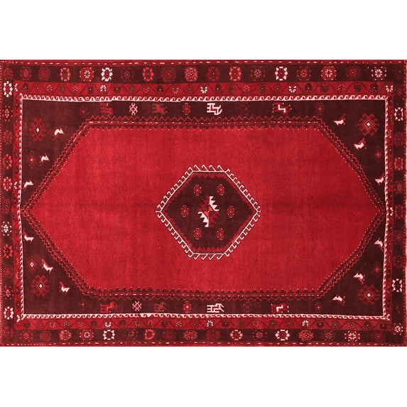 Ahgly Company Indoor Rectangle Persian Red Traditional Area Rugs, 6' x 9'