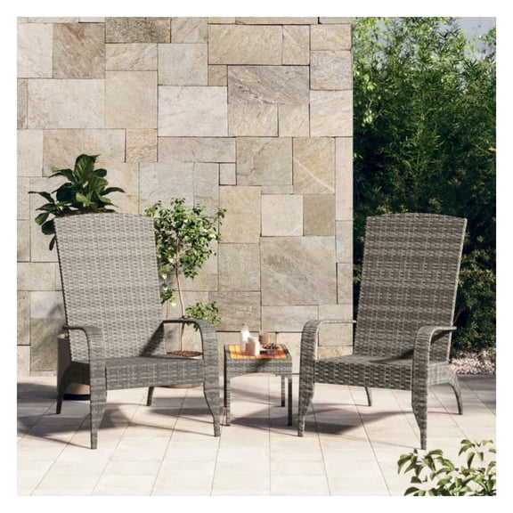 Patio Adirondack Chair Gray Rattan