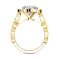 thumbnail image 4 of IGI Certified Lab Grown Diamond Engagement Ring | Center 7.5MM Cushion Cut Beaded Floral Halo Wedding Rings For Women In 18K Solid Yellow Gold | F-G, VS-SI Quality (2.55 Ctw) Ring Size-4.5, 4 of 7