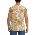 thumbnail image 4 of Goofa Groovy Hippie Flower Mushrooms Printed Men's Sleeveless T-Shirt - Athletic Gym Workout Tank Top for Men - Moisture-Wicking, UPF 30+ Quick-Dry Muscle Tee-, 4 of 8