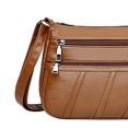 thumbnail image 4 of Maoww Ladies Cross Body Bag PU Leather Messenger Bag Shoulder Handbag Long Strap Brown, 4 of 9