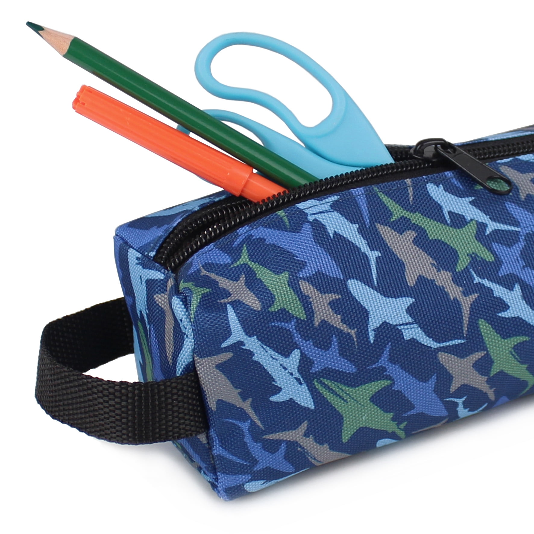 Pen + Gear Blue/Red Pencil Holder Pouch Zip-up Durable Polyester w/ Side  Handle