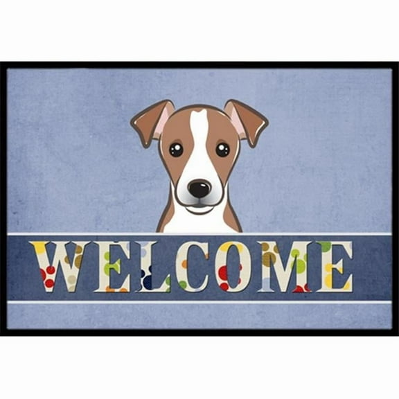 Caroline's Treasures BB1446JMAT Jack Russell Terrier Welcome Door Mat, Indoor Rug or Outdoor Welcome Mat 24x36 Doormat ,