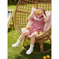 thumbnail image 4 of Cenuakty Toddler 0-18M Girls Romper, Short Sleeve Doll Collar Plaid Flower Infant Bodysuit Summer Clothes, 4 of 9