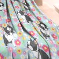 thumbnail image 3 of Boston Terriers and Flowers Blanket,Comfortable Soft Lamb Wool Throw Blanket,All Season,Warm Lightweight Blankets for Sofa Bed Couch Living Room Chair,60"x80", 3 of 4