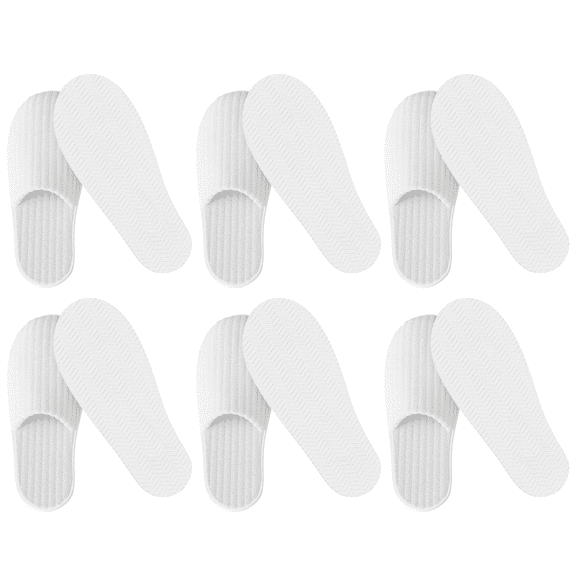 6 Pairs Spa Slippers for Women Men, Disposable Guest Slippers Washable Foldable Slippers Coral Fleece Slipper Bath Slippers Wedding Slippers