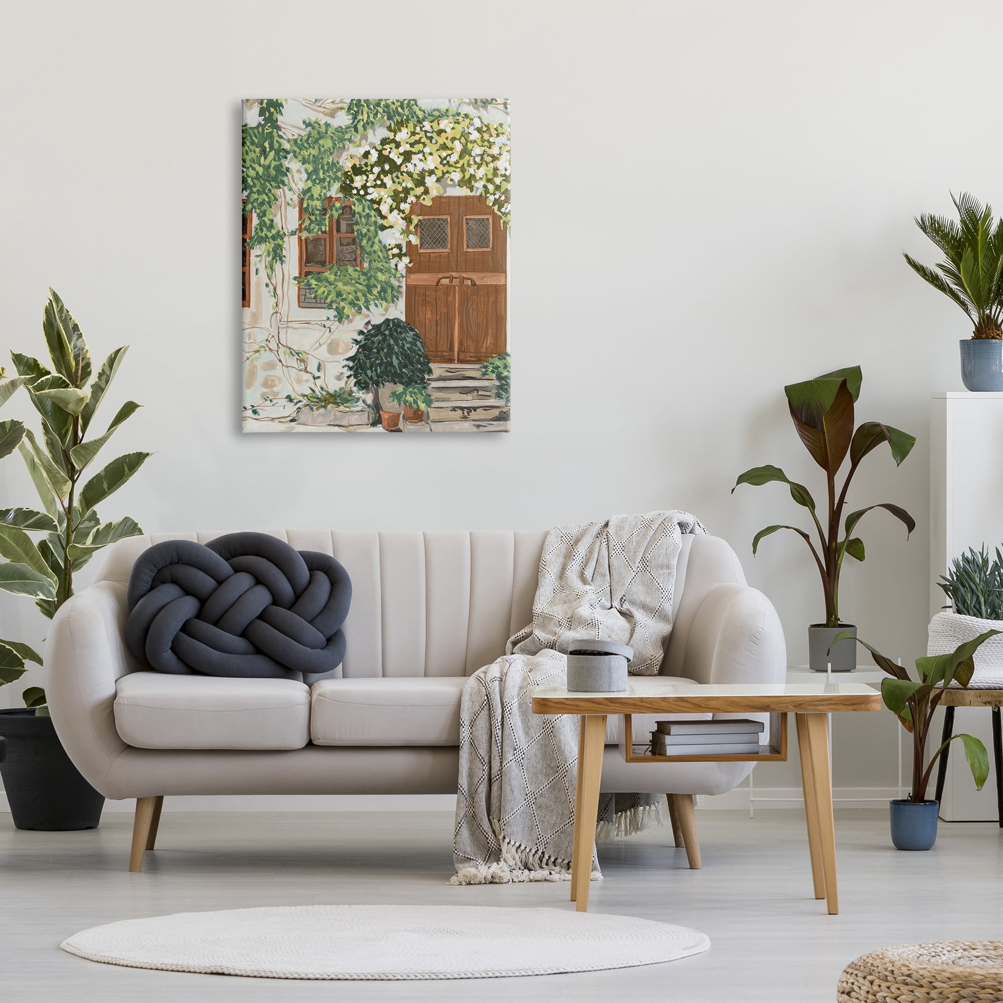 Stupell Industries Cottage Ivy & Plants Travel & Places Painting Gallery Wrapped Canvas Art Print Wall Art, 30 x 40