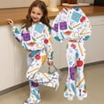 thumbnail image 6 of Grblisyd First Day of School Outfits for Girls Cute Stationery Print Crew Neck Long Sleeve Top and Flared Leg Pants Fall Clothing Set, 6 of 7