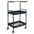 thumbnail image 6 of Modern 3 Tier Printer Cart Rack Table Storage Shelf Office Desktop (Black+Brown), 6 of 10