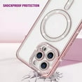 thumbnail image 3 of Entronix Magnetic Crystal Case for iPhone 14 Pro Max, Luxury Rhinestone Cute Bumper Cover for Girls, Rose, 3 of 7