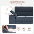 thumbnail image 4 of 71" Modern Loveseat Sofa 2 Seat Chenille Couch Adjustable Armrest for Living Room Small Spaces Blue, 4 of 10