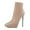 Nude, variant on XYD Women Sexy Pointy Close Toe Stiletto Platform High Heels Ankle Bootie Office Short Boots Side Zip Dress Shoes Size 7 Black