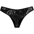 thumbnail image 1 of KMD Culotte String en PU pour Femmes, Bas de Fête Rave Taille Basse, String Taille Haute, Culottes Noires Medium, 1 of 1