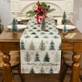 thumbnail image 2 of Christmas Table Runner, Christmas Tree Decorations Merry Christmas Runner for Table Seasonal Winter Decor for Indoor Outdoor Dining Table Decorations (13'''' x 72''''), 2 of 6