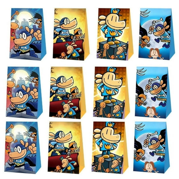 Dog Man Party Favor Bags Goodie Treat Candy Supplies Decorations Birthday