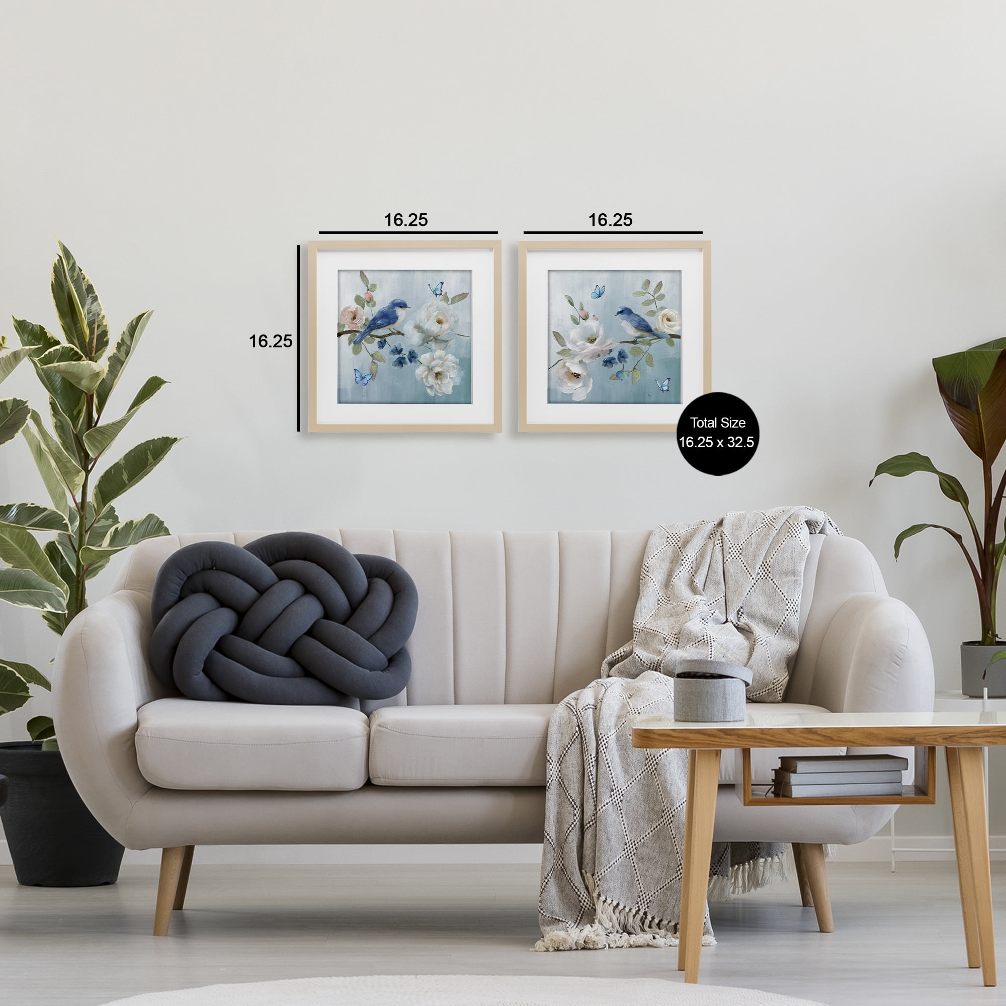 Stupell Industries Nature's Tranquility Florals 2 Piece Birch Framed Print Under Glass Set, design by Nan