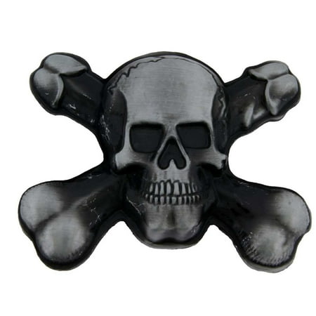 Wood Skull Belt Buckle - Skull Crossbones Belt Buckle Antiqued Skeleton Metal Costume Accessory Gift Fashion Horror