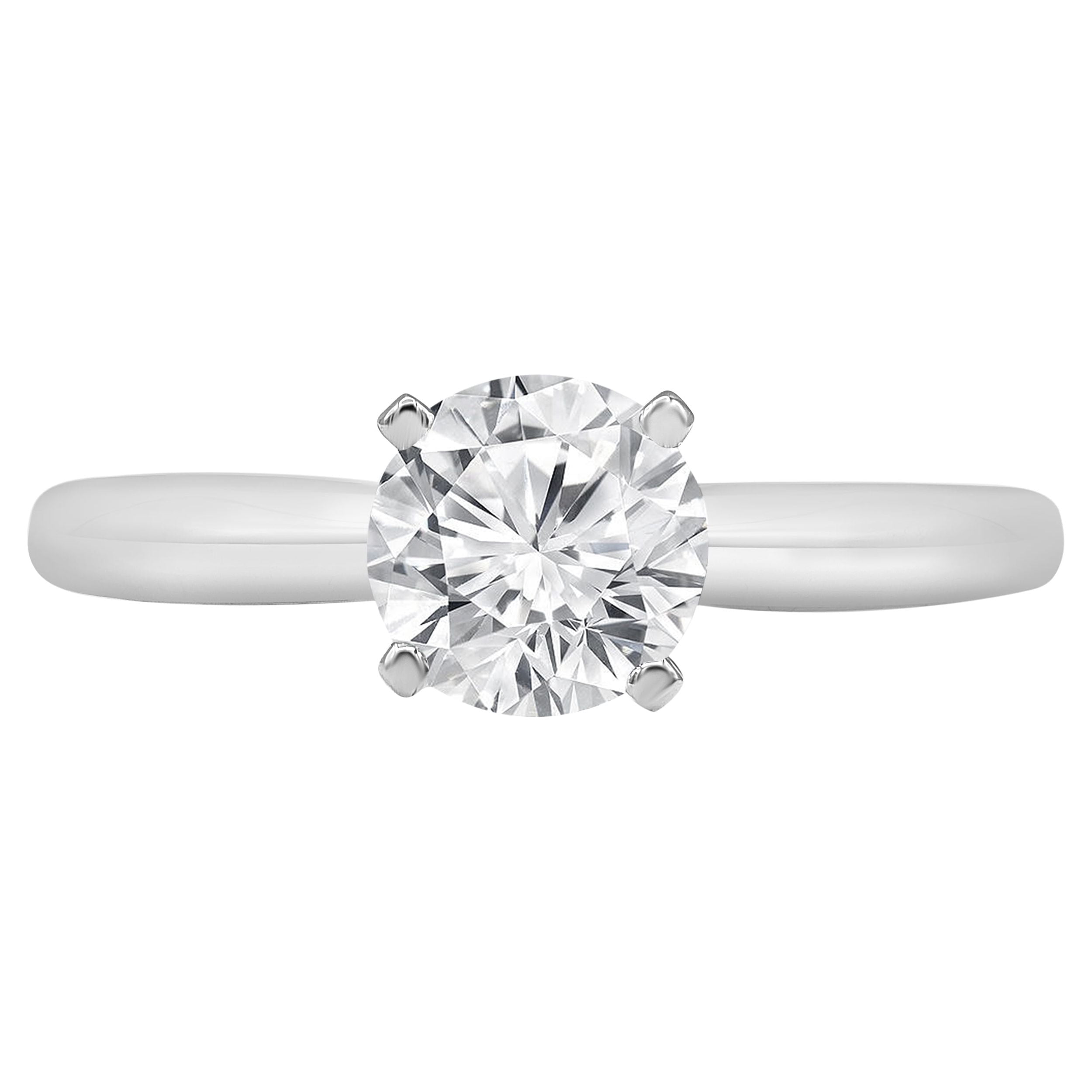 Unique Moments 1.00 ct Lab Grown Diamond Solitaire Ring in 14K White Gold (H, SI2)