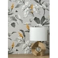 thumbnail image 4 of Brewster Home Fashions Meridian Parade Grey Tropical Leaves Wallpaper, 4 of 7