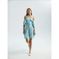thumbnail image 2 of Floral Off Shoulder Halter Mini Dress, 2 of 4