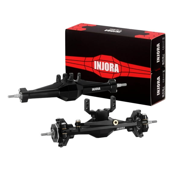 INJORA +4mm Diamond Axles with Lay Down Servo Mount & Links for 1/18 TRX4M(Black)