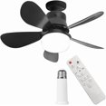 thumbnail image 1 of Ventilr de Techo con Luz Led Control Remoto, 30W, Foco Abanico de Techo Pequeño Silencioso 3000-6500K, E26/E27, 1 of 3