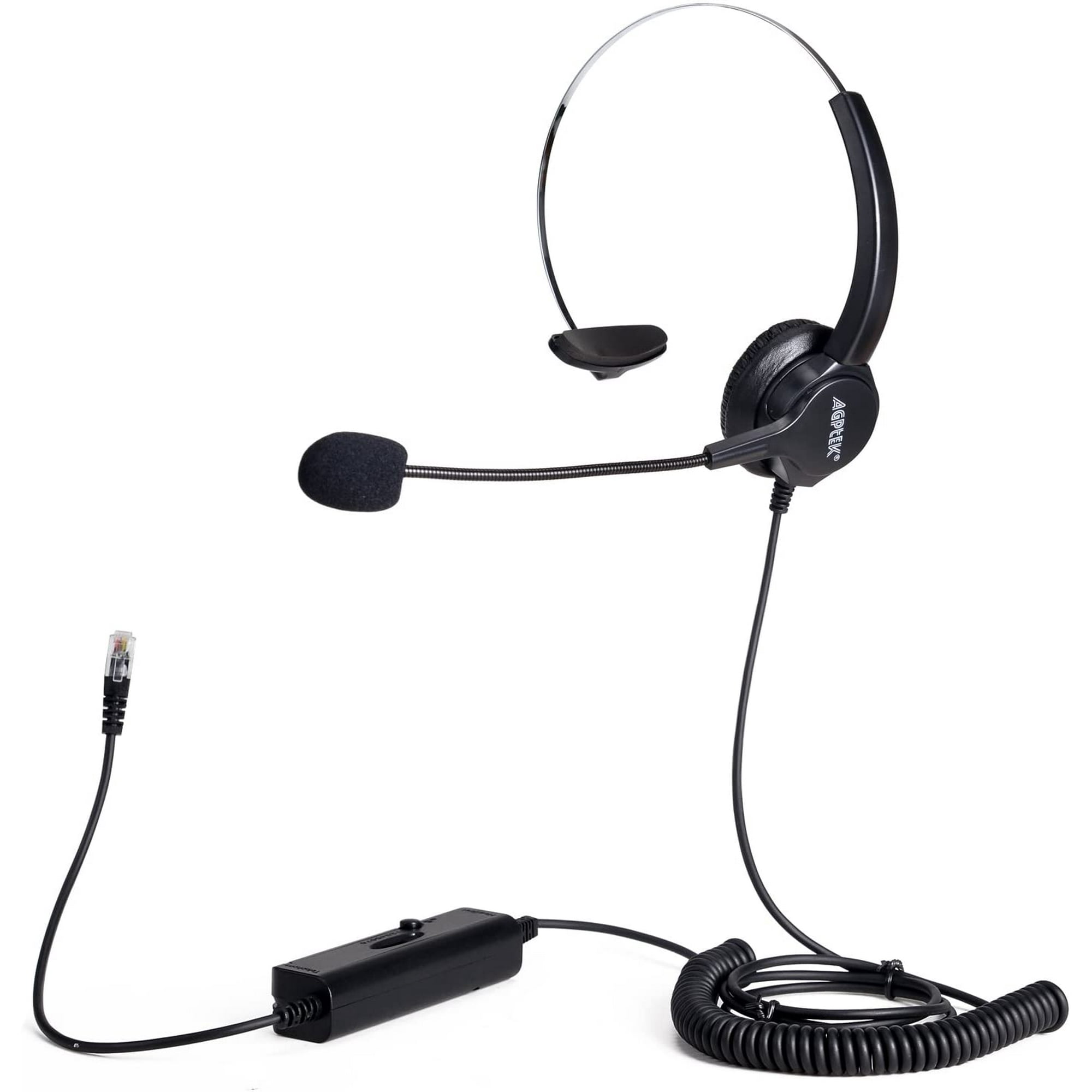 AGPtek 4-pin RJ9 Crystal Head Super Telephone Monaural Corded Headset |  Walmart Canada