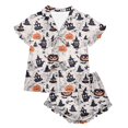thumbnail image 7 of Halloween Pajama Set for Women Halloween Print Short Sleeve Top and Shorts 2 Piece Separate Casual Sleep Loungewear, 7 of 7
