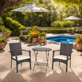 thumbnail image 1 of Outdoor Furniture,Bistro Table Set Outdoor,Round Outdoor Dining Set Bistro Set 3PCS, 1 of 5