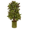 thumbnail image 1 of Nearly Natural 6416 3.5 ft. Croton Artificial Plant in Green Tin Planter, 1 of 1