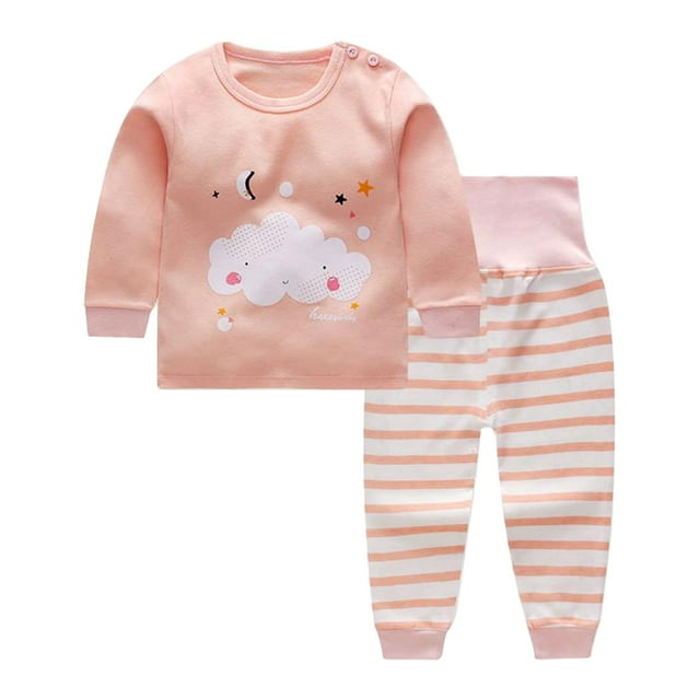 Ropa de Otoño para Niños Patrón Impreso de Dibujos Animadοs Trajes de Niñas Nube 73cm Sunnimix Conjuntos de otoño para niños